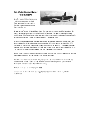 A preview of a PDF biography for Hamer, Walter Duncan